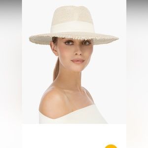 Eric Javits - Fringe Pinch hat in White Mix - NWT